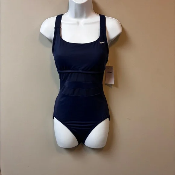 Nike Women Mesh Cut Out One Piece Swimsuit Medium NWT - Picture 2 of 5